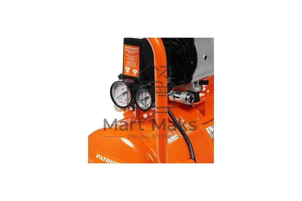 Компрессор поршневой безмасляный Patriot WO 24-220, 200 л/мин, 8 бар, 1250 Вт, 24 л, быстросъемный 1/4