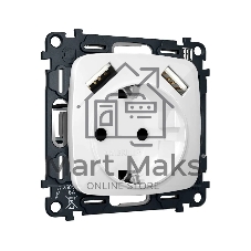 Комплект механизма электрической розетки OMEGA Белый глянец 2USB A+A 18W (быстрая зарядка) с/з QUANT (OP1090, VM155) MO109010 Комплект механизма электрической розетки OMEGA Белый глянец 2USB A+A 18W (быстрая зарядка) с/з QUANT (OP1090, VM155) MO109010