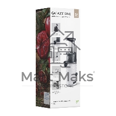 Соковыжималка Galaxy Line GL 0807, белый, шнековая, 200 Вт, функция «Реверс»