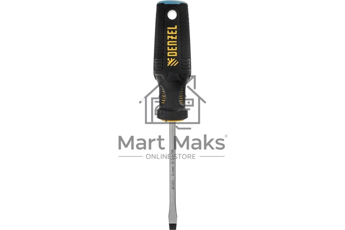 Отвертка Denzel SL6x100 мм, S2, 3к рукоятка