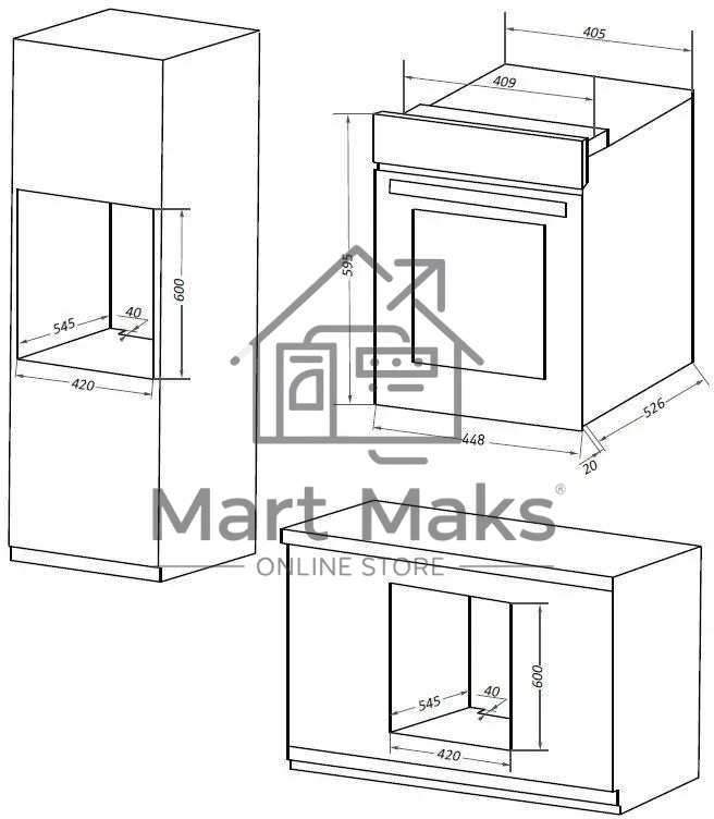Шкаф духовой электрический Maunfeld EOEC516S, встраиваемый