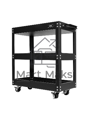 Тележка инструментальная трехсекционная на колесах Deli DL433013 510x260x580мм, до 90кг, толщина полки 0,6мм, толщина стойки 1мм