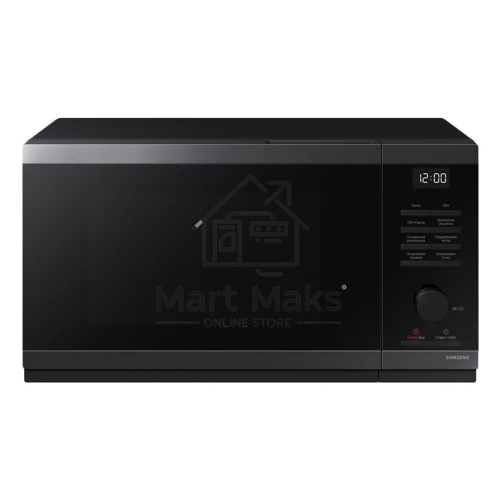 Микроволновая печь Samsung с грилем, MW4000D, 23 л, черная нержавеющая сталь