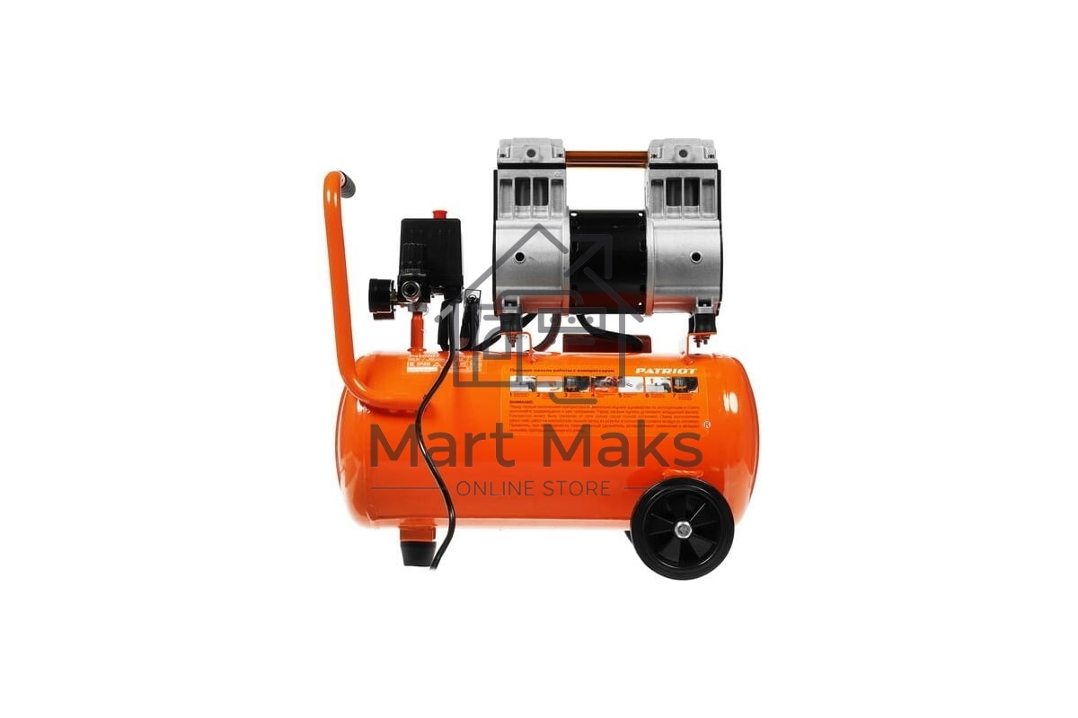 Компрессор поршневой безмасляный Patriot WO 24-220, 200 л/мин, 8 бар, 1250 Вт, 24 л, быстросъемный 1/4