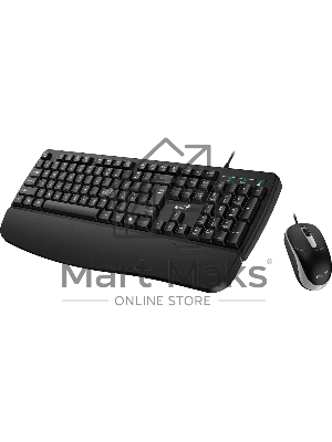 Комплект клавиатура+мышь Genius KM-123 проводной, USB, 1200 DPI, черный