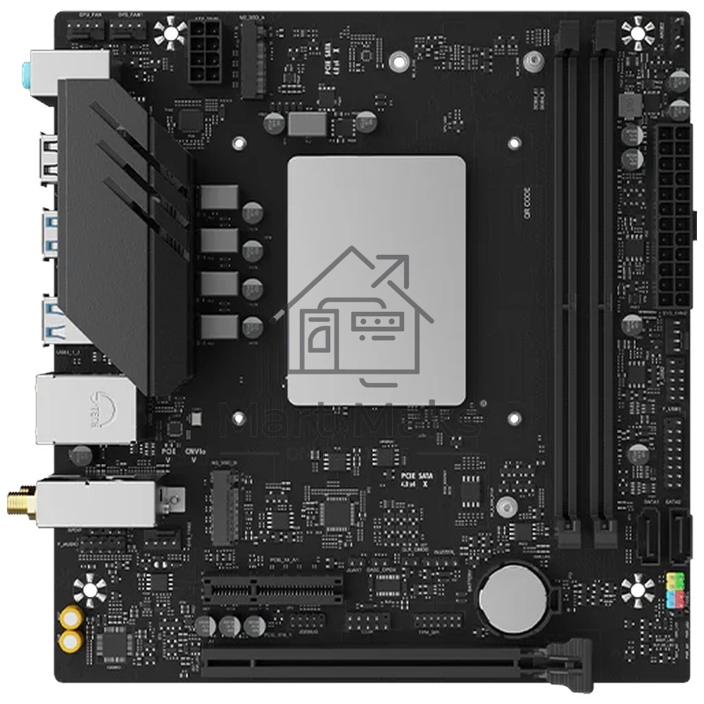 Материнская плата Maxsun MS-MoDT 230H D4 WIFI, SoC, Intel 230H SoC, 2xDDR4, 2xSATA, 1xPCIe 5.0 x16, 1xPCIe x4, 2xM.2, 1x 1Gb LAN, 4xUSB 3.2 Gen2, 6xUSB 2.0, 3x3.5 мм, 7.1, microATX