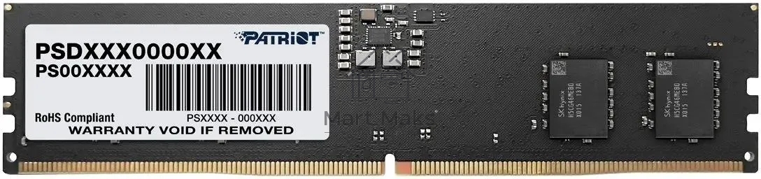 Оперативная память Patriot Signature, DDR5, 32GB (1x32 GB), 5600 MHz, CL46, DIMM
