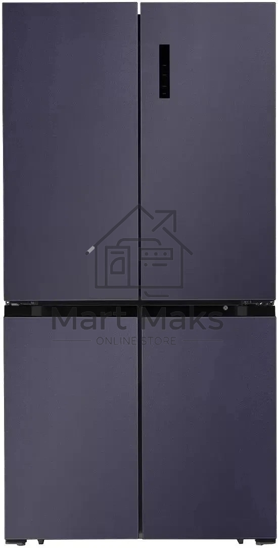 Холодильник LEX LCD505BmID синий/металл трехкамерный 321/144л морозилка снизу, No Frost, Side by Side
