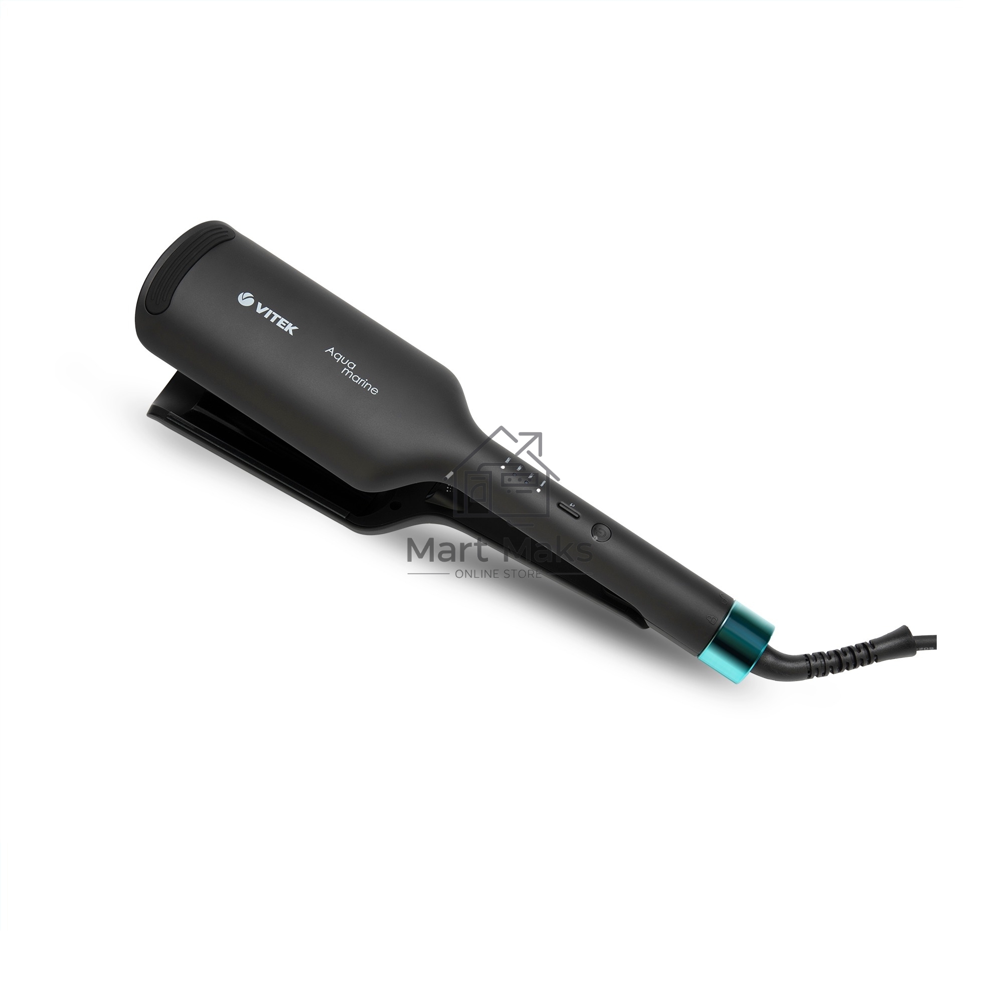 Щипцы Vitek Aquamarine VT-2380 100Вт черный/голубой макс.темп.:200С покрытие:керамическое
