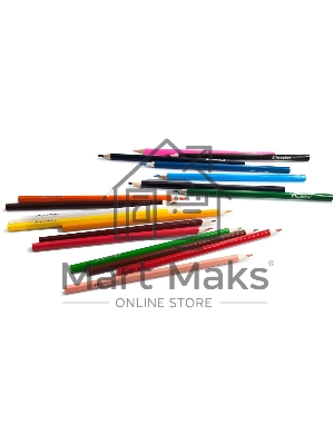 Карандаши цветные Silwerhof Веселые друзья 2.65мм, шестигранный профиль, дерево, ассорти, 18 цветов, коробка с европодвесом