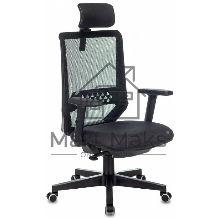 Кресло руководителя Бюрократ EXPERT TW-01 черный 38-418, сетка/ткань, с подголов. крестовина пластик