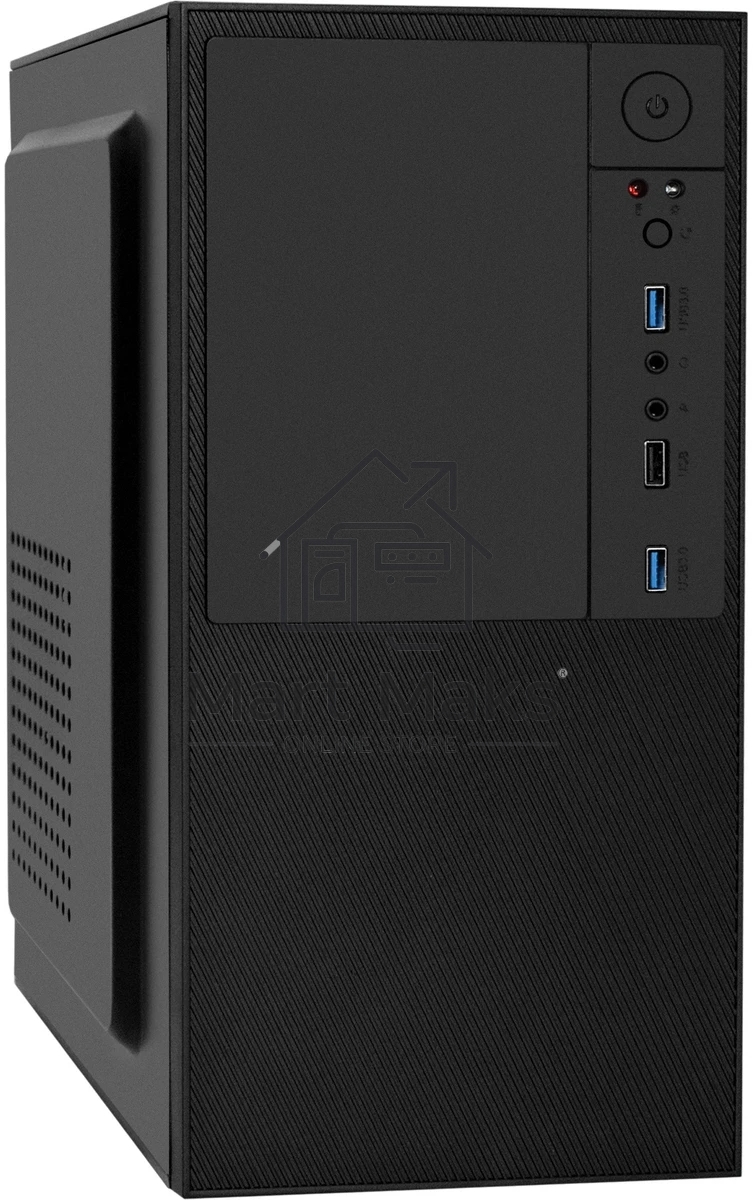 Компьютерный корпус Minitower ExeGate BAA-308U2-UNS350 (mATX, БП UNS350 с вент. 12см, 1*USB+2*USB3.0, HD Audio, черный)