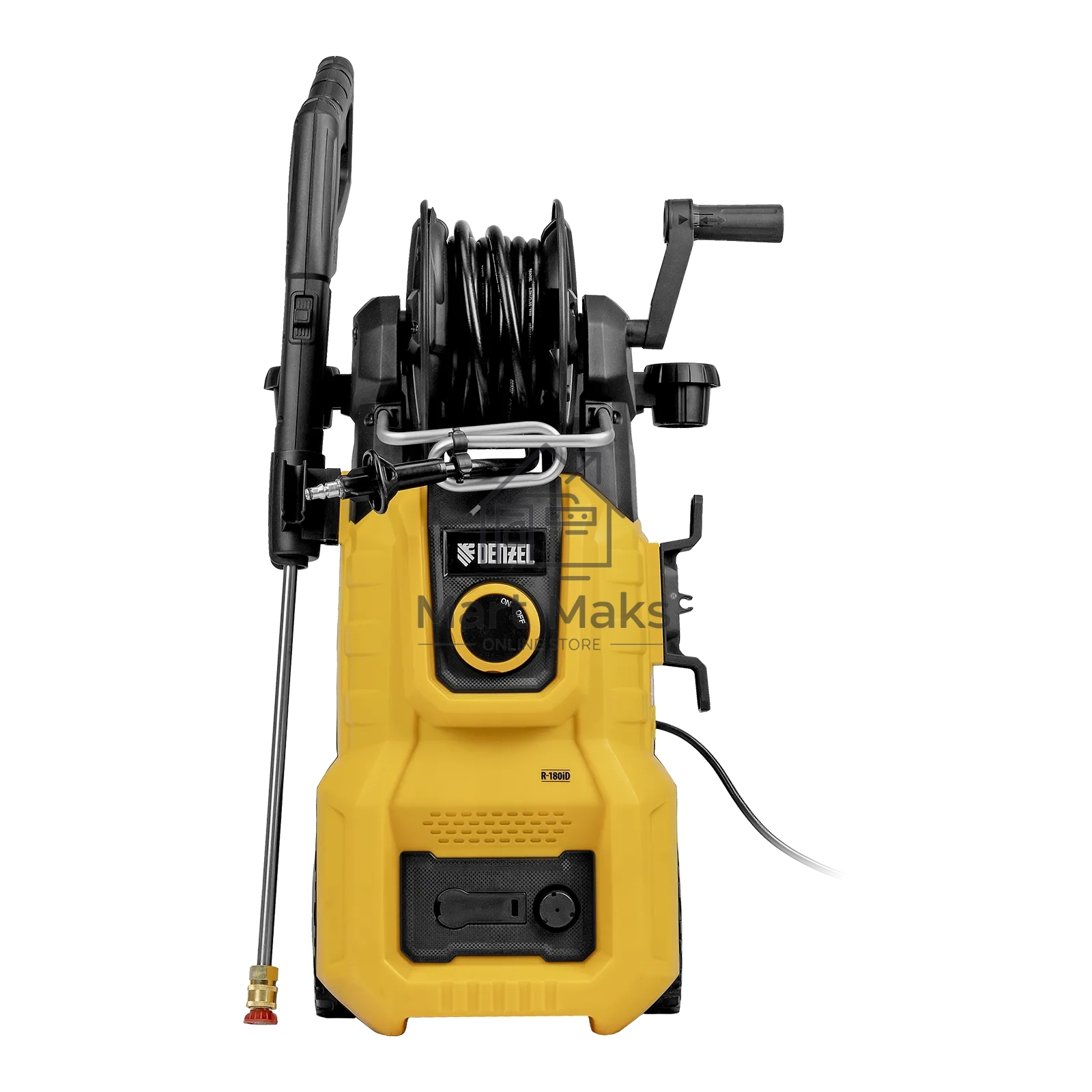 Моечная машина высокого давления Denzel R-180iD, 2000 Вт, 180 бар, 420 л/ч, асинх. двиг., бараб.