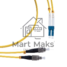 Патч-корд оптический Cabeus Tight Buffer, Duplex LC/FC, OS2 9/125, LSZH, 20м, Ø 3мм, синий хвостовик, жёлтый