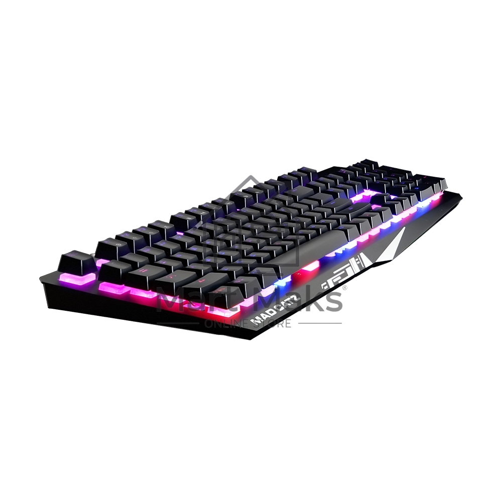 Mad Catz S.T.R.I.K.E. 2 БЕЗ РУССКОЙ РАСКЛАДКИ ENGLISH KEYBOARD LETTERS ONLY Игровая клавиатура чёрная (мембрана, RGB подсветка, аллюминиевая рама, USB)