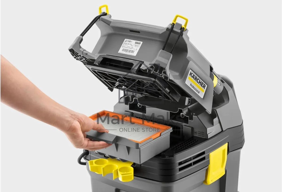 Строительный пылесос Karcher NT 30/1 Tact Te L серый, 1380 Вт, уборка сухая/влажная, пылесборник мешок/контейнер, 30 л