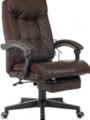 Кресло руководителя Бюрократ CH-824MSG-BF коричневый, эко.кожа/ткань, крестов. пластик, подст. для ног