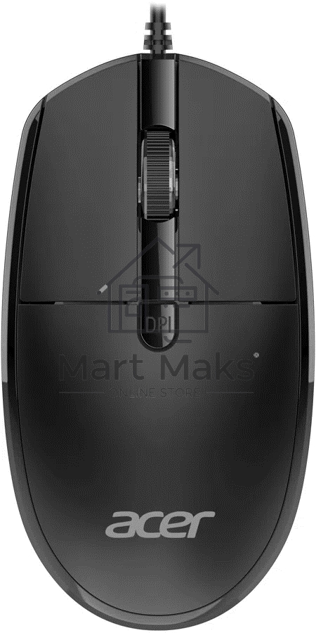 Мышь проводная Acer OMW401 черный, 2000 dpi, USB, кнопки - 4