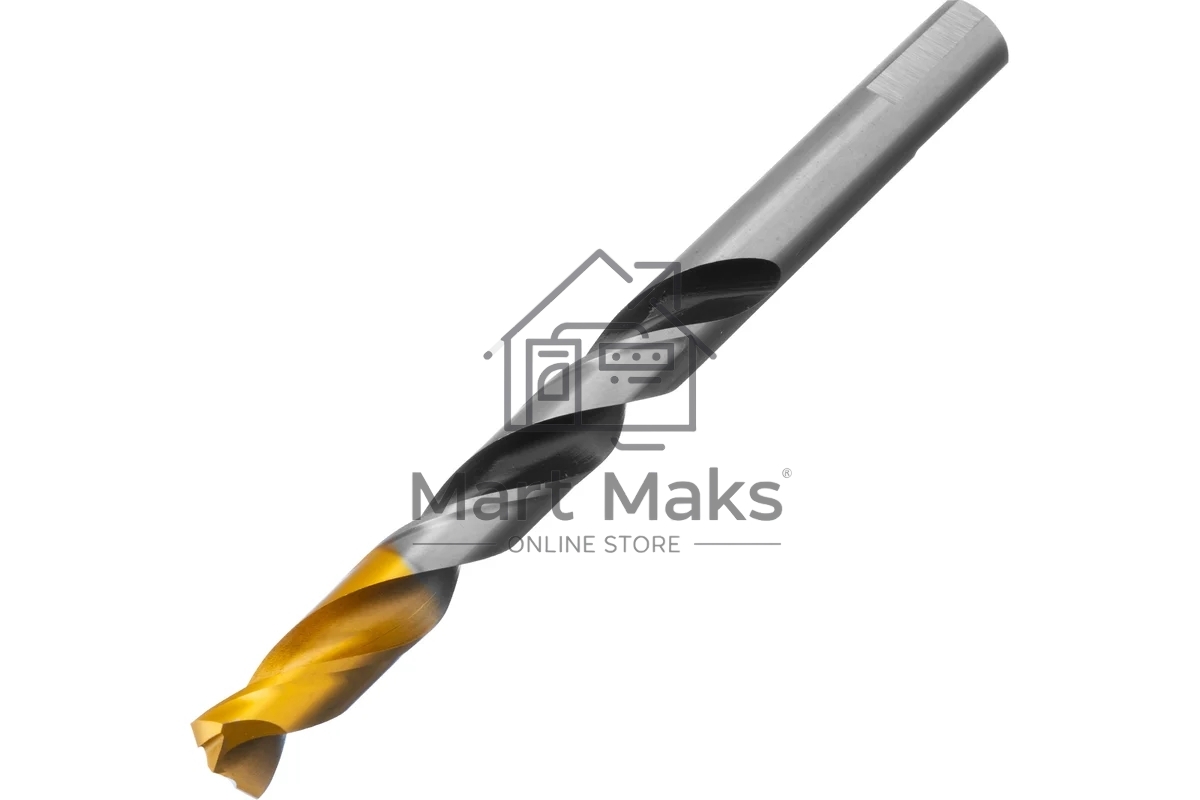 Сверло спиральное по металлу Denzel 12 x 151мм, Р6М5, Golden Tip, многогранная заточка