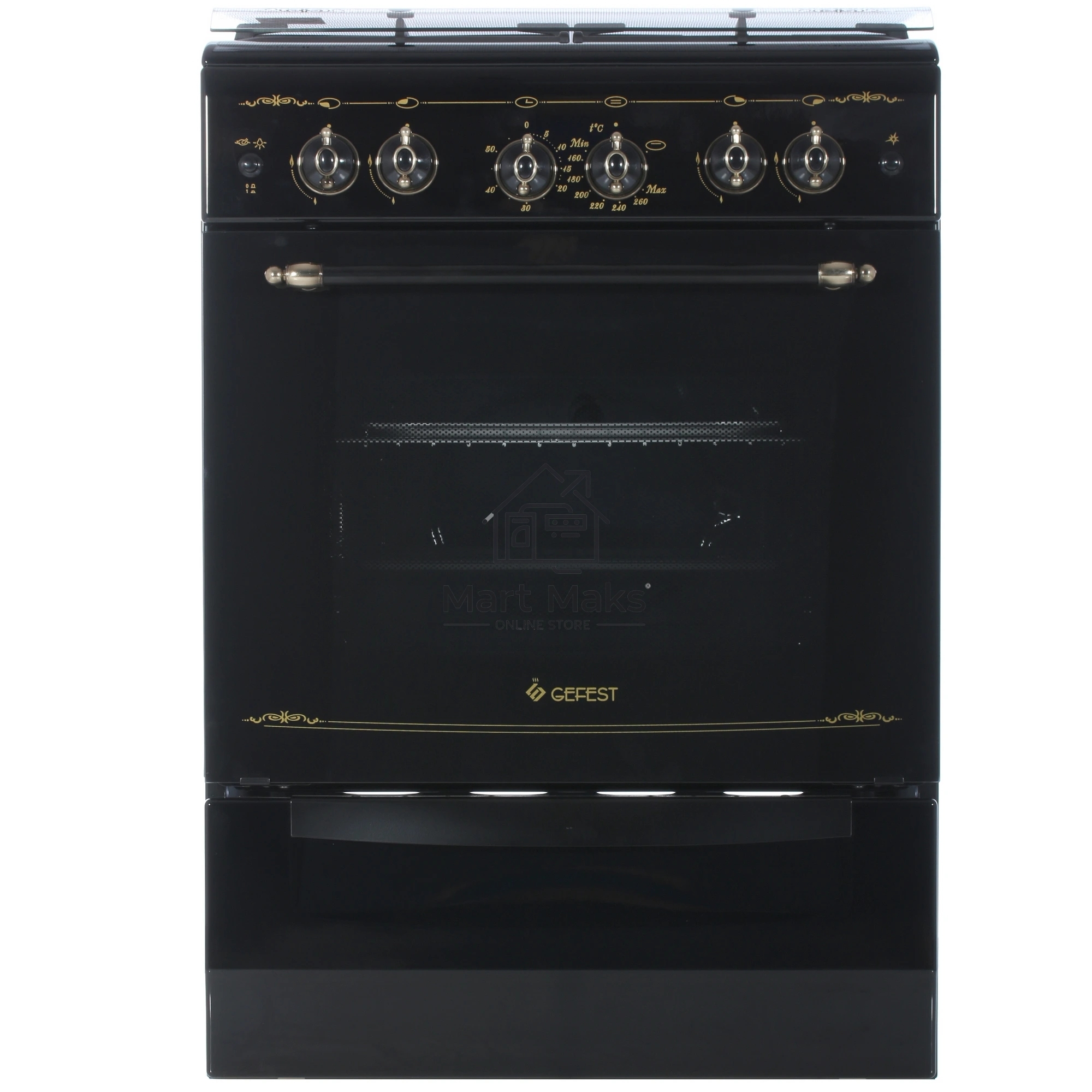 Плита газовая Gefest ПГ 6100-02 0183 черный, конфорок 4 шт, духовка 52 л, 60 см x 85 см x 60 см