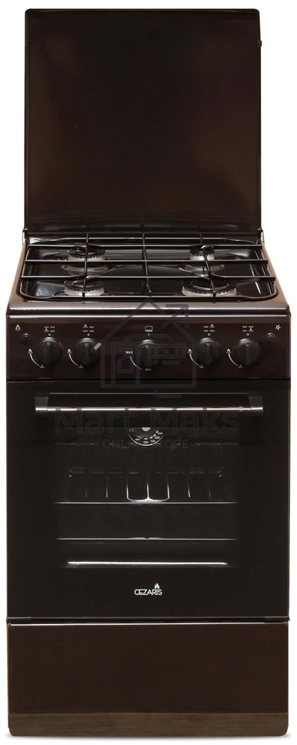 Плита газовая Cezaris ПГ 2150-05 коричневый, конфорок 4 шт, духовка 43 л, 50 см x 85 см x 50 см