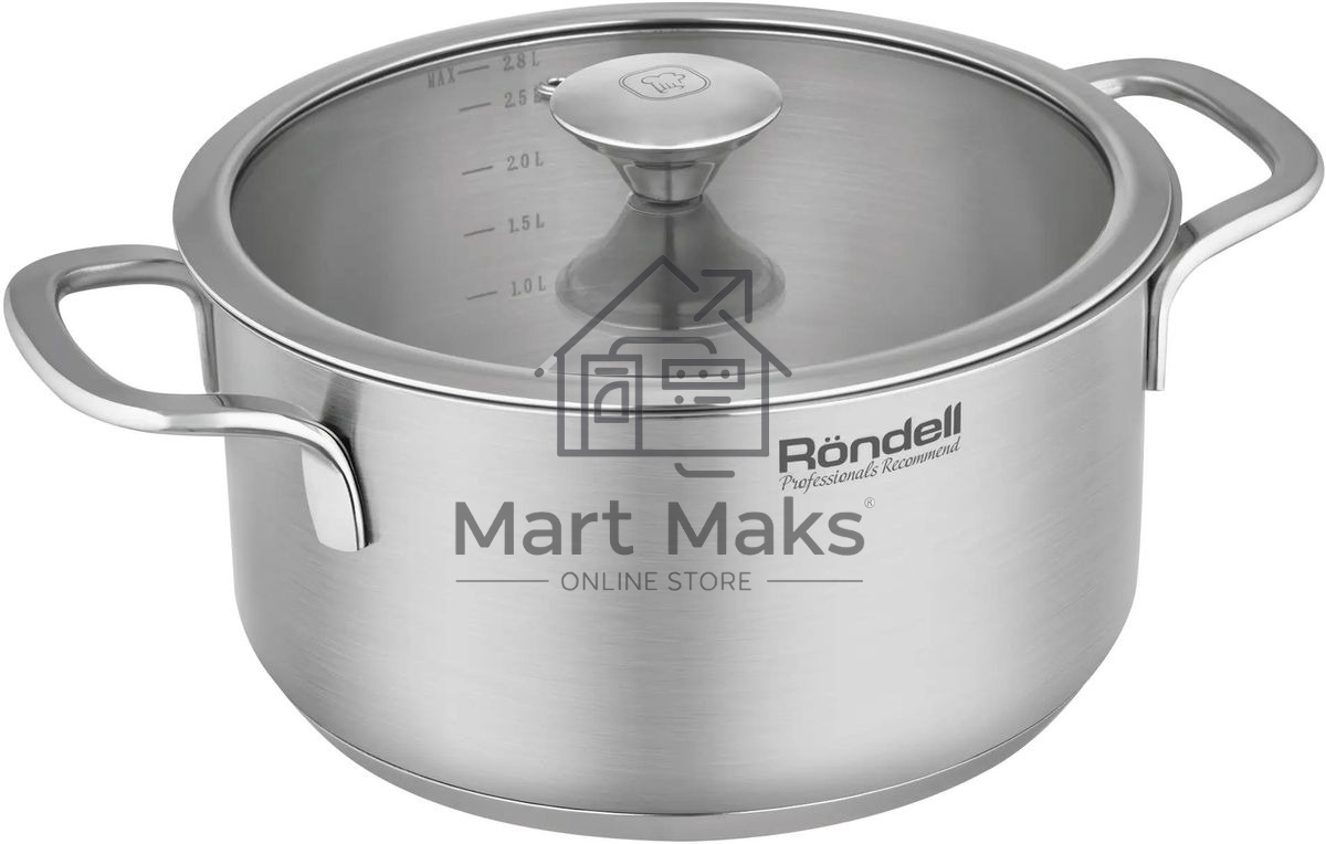 Кастрюля Rondell Modern RDS-1747, 2.8л, 20см, с крышкой, стальной