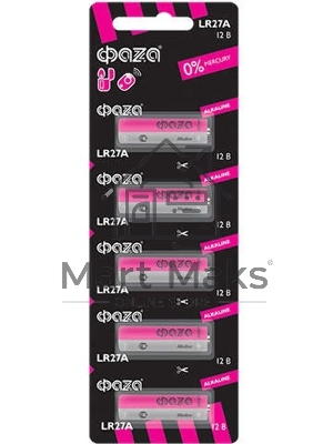 Элемент питания алкалиновый LR27A 12В для пультов сигнализаций Alkaline BL-5 (уп.5шт) ФАZА 5003279