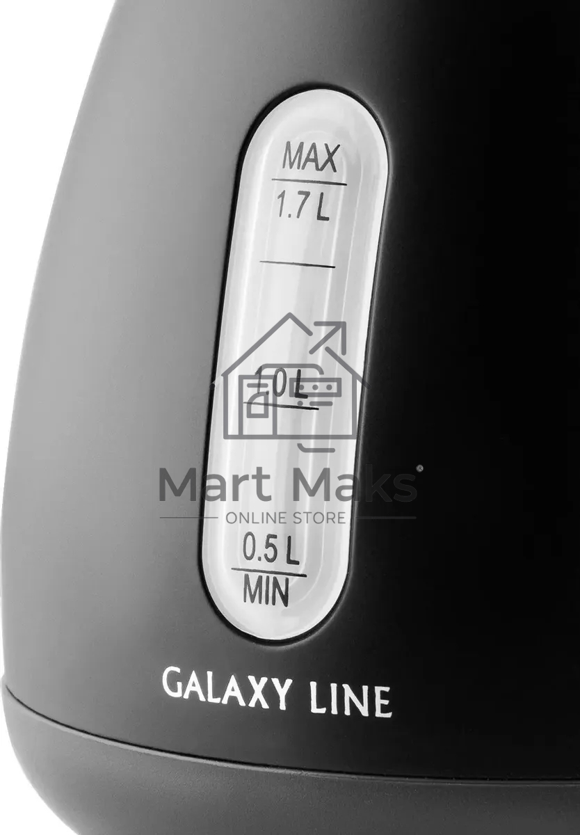 Чайник электрический Galaxy Line GL 0343, черный нефрит, металл, 2200 Вт, 1,7 л