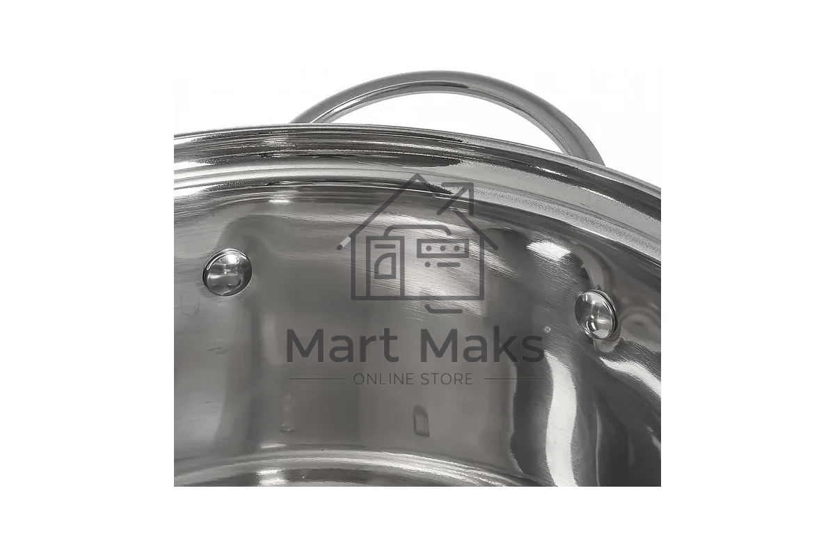 Кастрюля WEBBER BE-350/2 6,1 л, 24 см, из нержавеющей стали со стеклянной крышкой