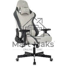Кресло игровое Knight Regal Fabric светло-серый/серый искусственная замша крестов. металл