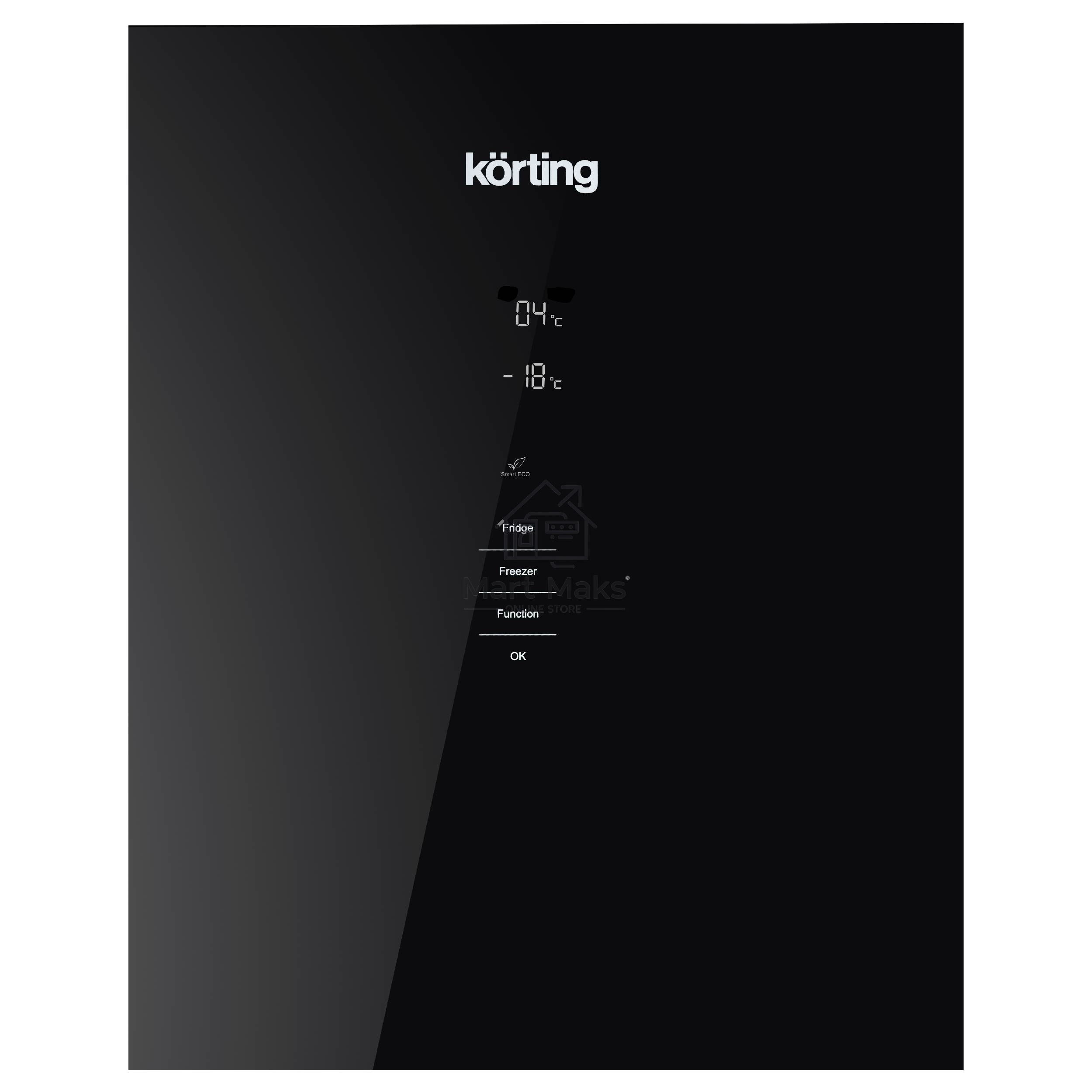 Холодильник Korting KNFC 61869 GN черный двухкамерный 223/94л морозилка снизу, No Frost