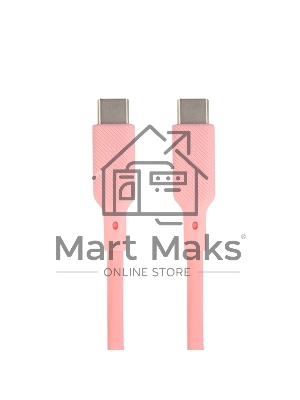 Кабель QUMO 32966 Type-C на Type-C, силиконовый, 1м, 3A, 60W, PD (розовый)