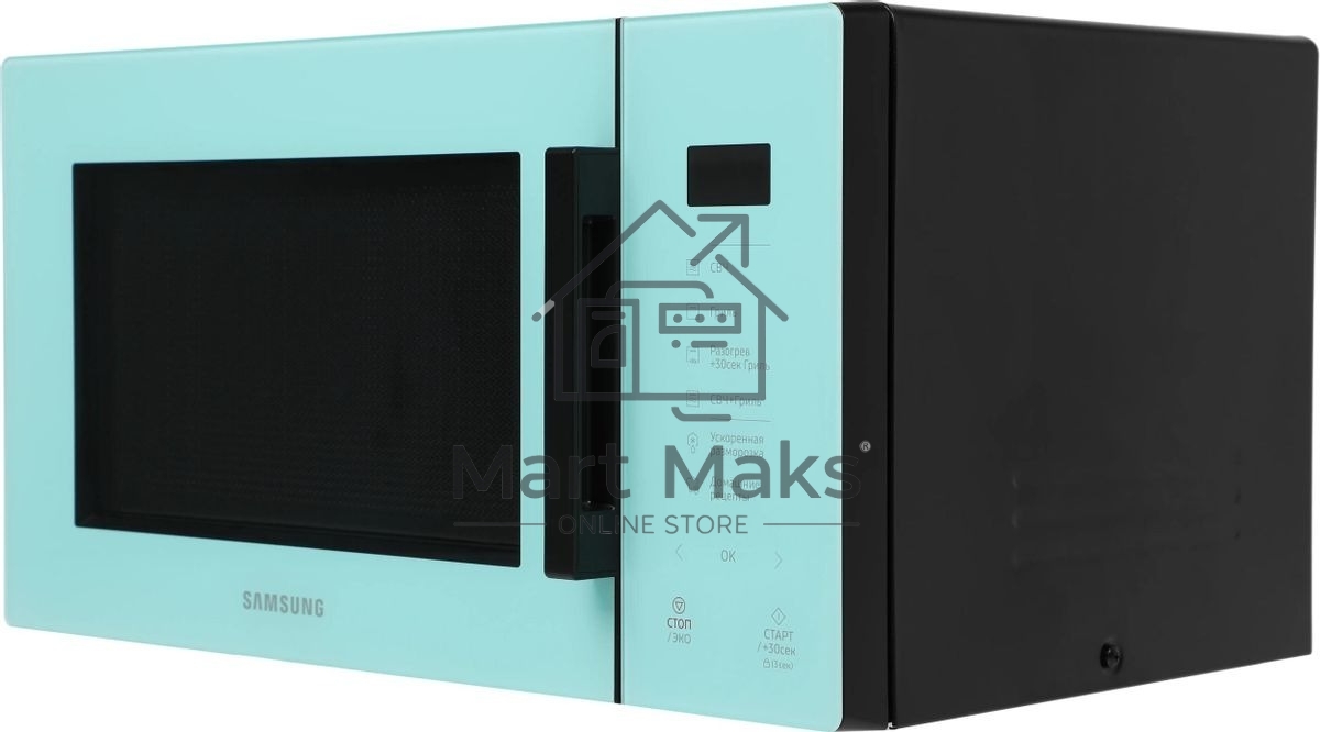 Микроволновая печь Samsung MG23T5018AN/BW голубой, 23 л, 800 Вт, переключатели - сенсор