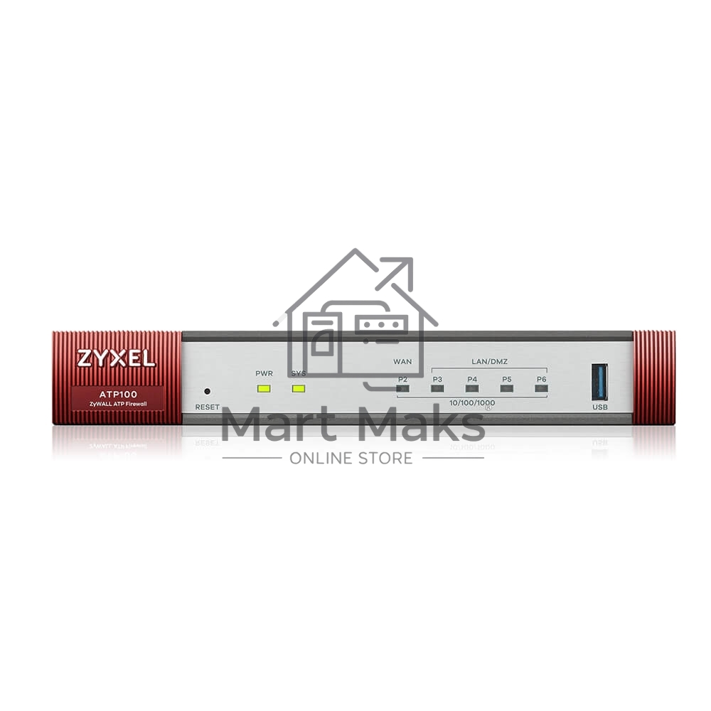 Межсетевой экран Zyxel ATP100 Firewall, 1xWAN GE, 1xOPT GE (LAN/WAN), 3xLAN/DMZ GE, 1xUSB3.0, AP Controller (8/24), NebulaFlex Pro, 1 Year Gold Subscription (AS, AV, CF, IDP / DPI, sandbox, SecuReporter, secure Wi-Fi, 24 access points) !AS+CF temporarily 