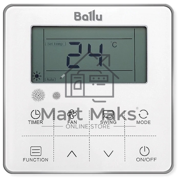 Блок внутренний сплит-системы канального типа Ballu BLC_D/in-48HN1_21Y 48000 BTU, 140 м², 44 дБ, охлаждение, обогрев, осушение, серый