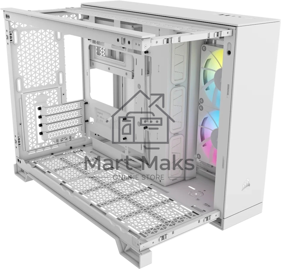 Компьютерный корпус без блока питания Case Corsair iCUE LINK 2500X RGB, Midi-Tower, TG, 2x120mm RGB, 2xUSB-A 3.2, 1xUSB 3.2 Type-C, mATX, mITX White