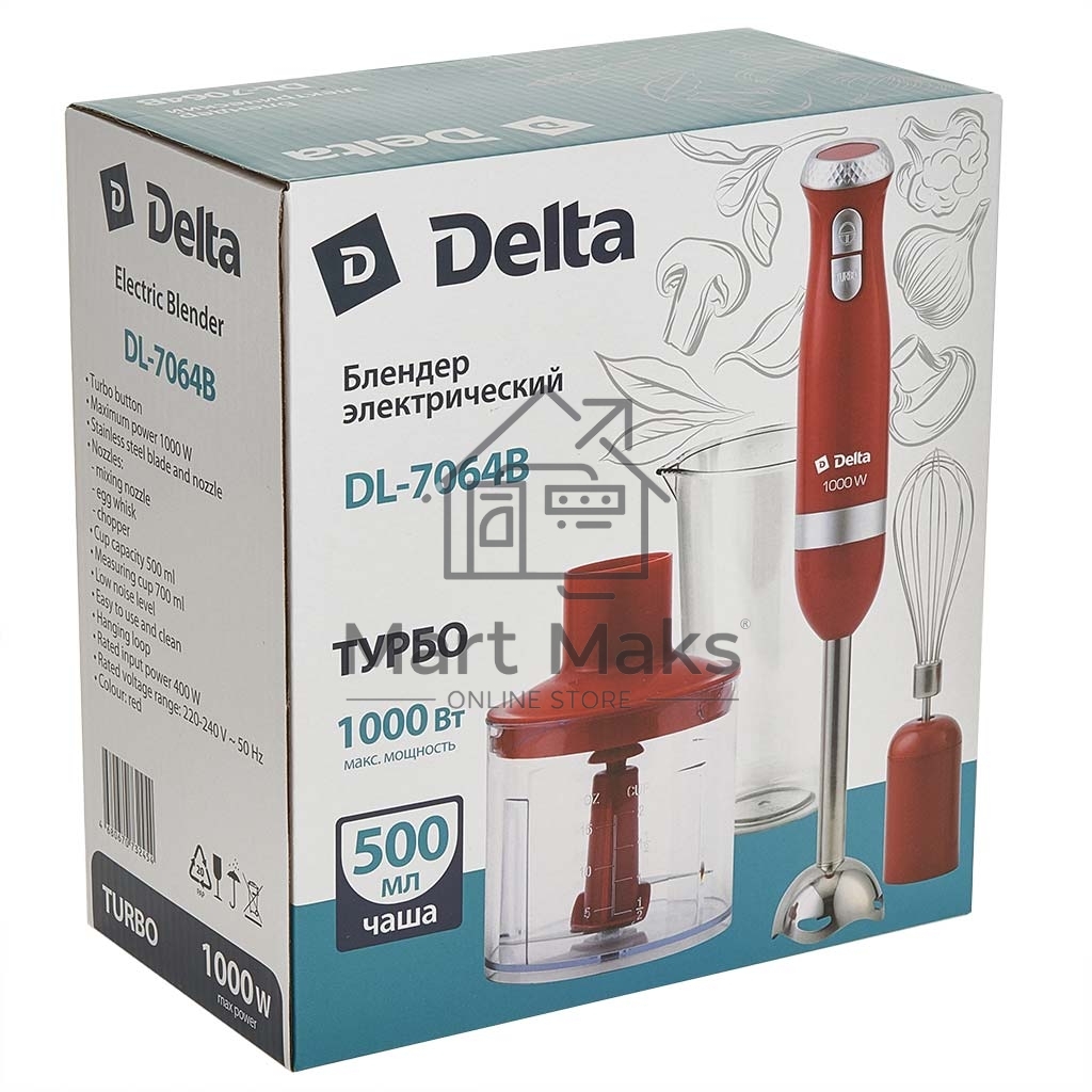 Блендер погружной DELTA DL-7064B красный