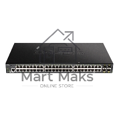 Коммутатор D-Link DGS-1250-52XMP/RU/A1A, 48×1 Гбит/с + 4×10 Гбит/с SFP+, управляемый