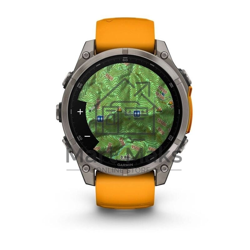 Смарт-часы Garmin Fenix 8 AMOLED Sapphire титановый серый, оранжевый 47мм