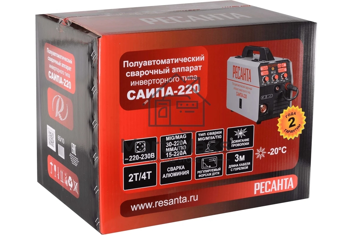 Сварочный аппарат инверторный п/а САИПА-220 Ресанта