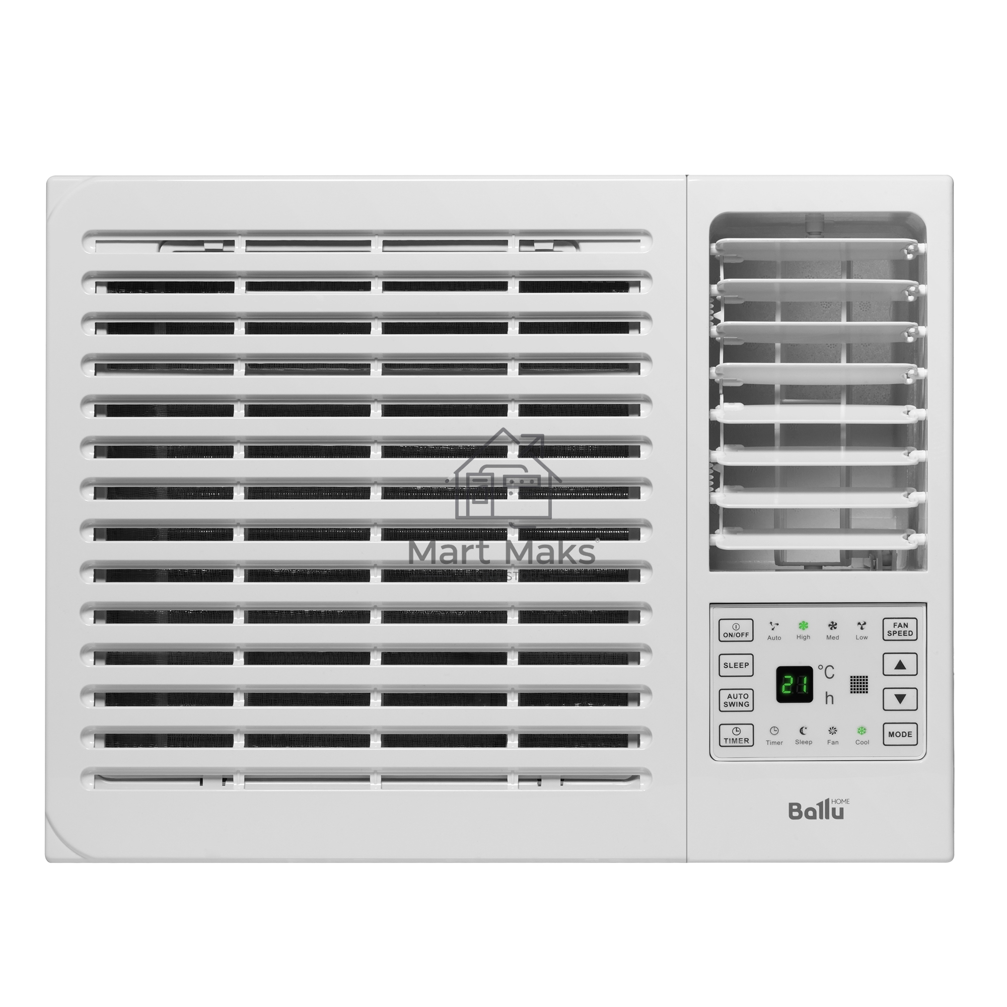 Кондиционер оконный Ballu BWC-07 AC 7000 BTU, 20 м², 49 дБ, охлаждение, осушение, белый