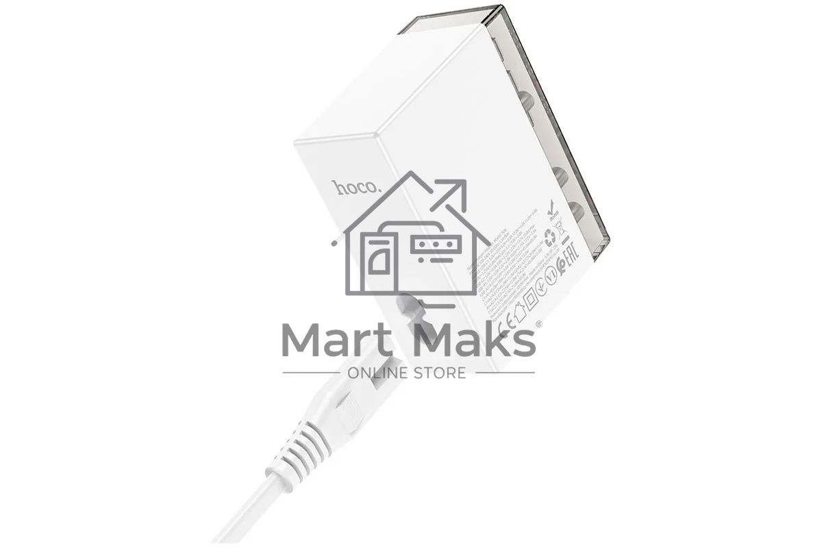 Сетевое зарядное устройство HOCO 65W GaN, QC3.0/PD, 3USB, 3Type-C, N36, белый (06608)