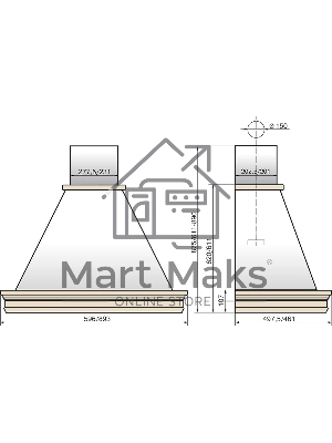 Вытяжка каминная Elikor Вилла Валенсия 90П-650-П3Д топленое молоко/дуб, 90 см, 650 куб. м/ч, 60 дБ