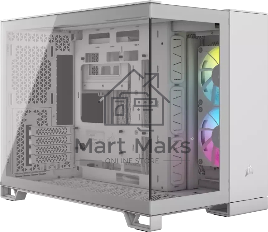 Компьютерный корпус без блока питания Case Corsair iCUE LINK 2500X RGB, Midi-Tower, TG, 2x120mm RGB, 2xUSB-A 3.2, 1xUSB 3.2 Type-C, mATX, mITX White