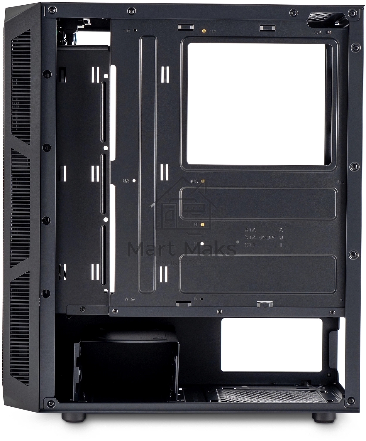 Компьютерный корпус Оклик OCC-MD301 черный без БП ATX 6x120mm 2xUSB2.0 1xUSB3.0 audio bott PSU