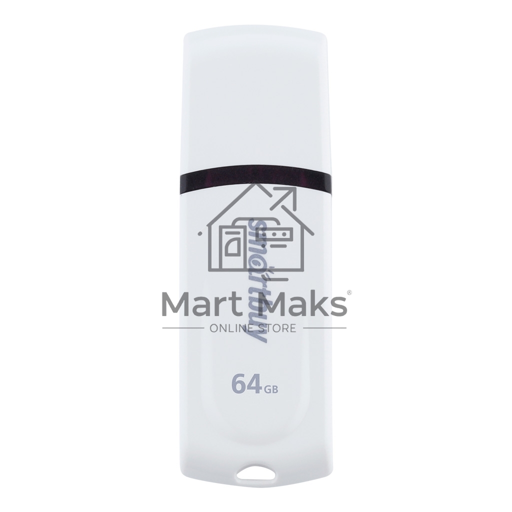 Флешка USB Smartbuy Paean white (SB64GBPN-W), 64Gb, USB 2.0, R/W 25/15, белый