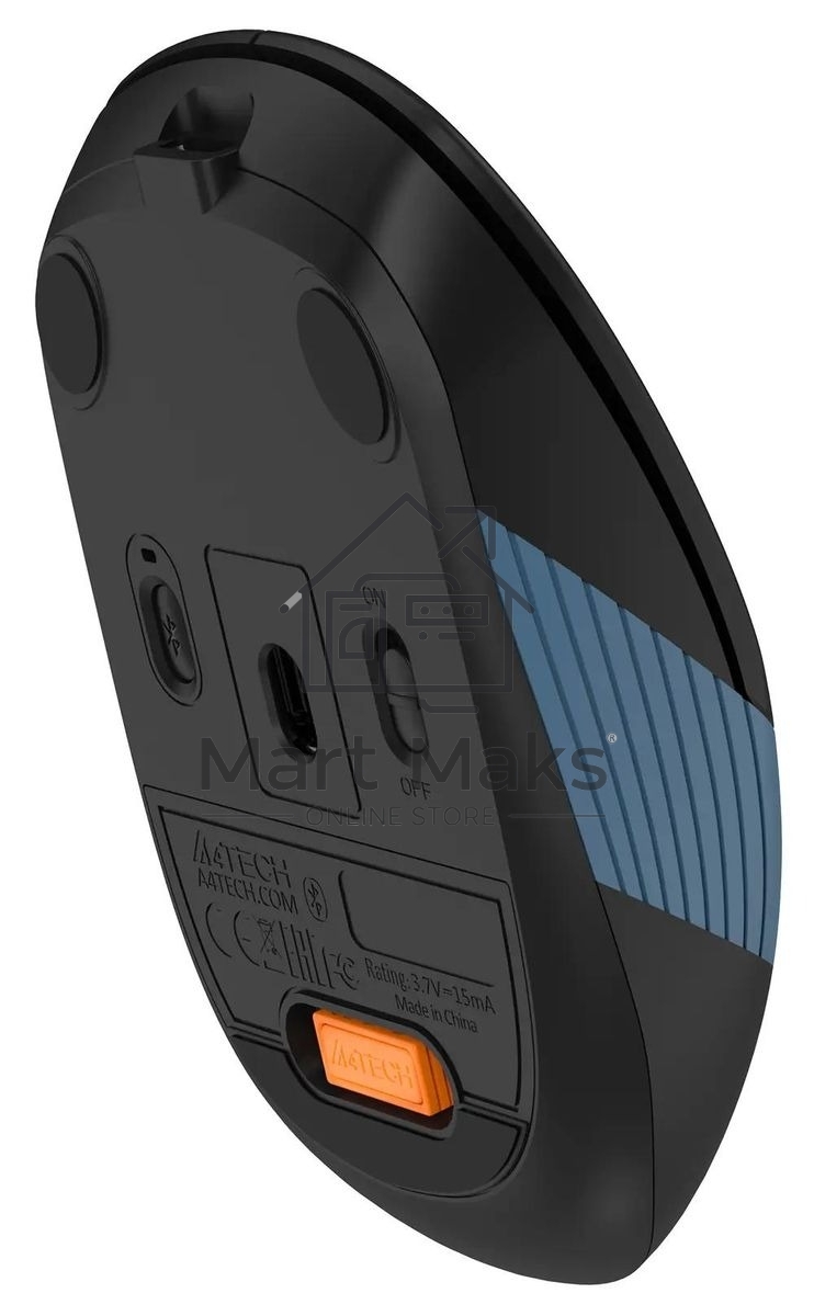 Мышь беспроводная A4Tech Fstyler FB10C черный/синий, 2000 dpi, радиоканал, Bluetooth, USB, кнопки - 4