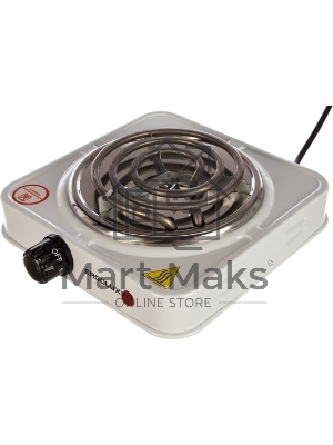 Плита настольная электрическая Ergolux ELX-EP01-C01 белый, 1 кВт, ТЭН, конфорки - 1, эмаль, поворотные переключатели