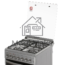 Плита комбинированная Gefest ПГЭ 5102-03 0027 серый, конфорок 4 шт, духовка 55 л, 50 см x 85 см x 58.5 см