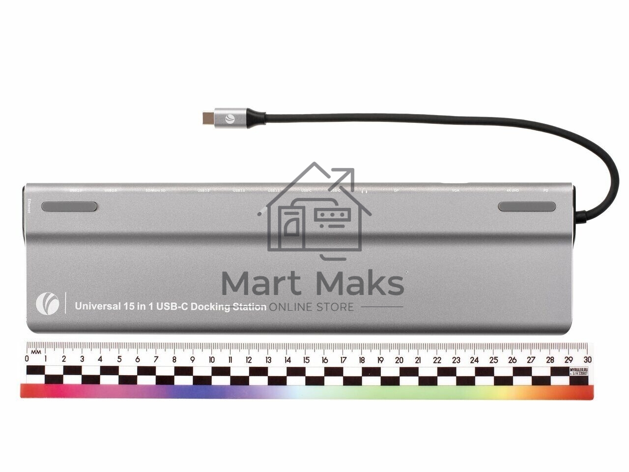 Адаптер VCOM TypeC -->3*USB3.0+2*USB2.0+VGA+RJ45+SD+TF+AUD+HDMI+DP+2*USB3.1 Data+PD